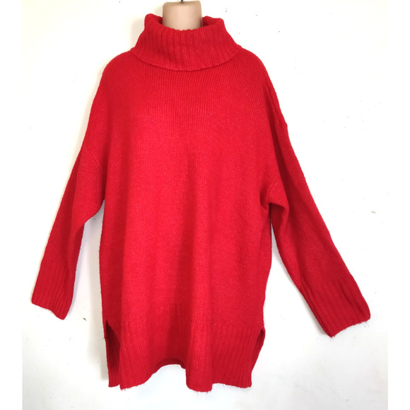 Style & Co Cherry Red Turtleneck Plus Sz 3X Soft Roomy Cozy Winter Outdoor - Picture 2 of 16